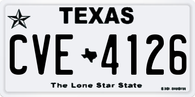 TX license plate CVE4126