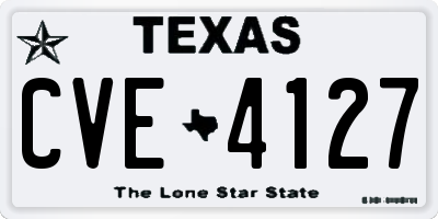 TX license plate CVE4127