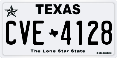 TX license plate CVE4128