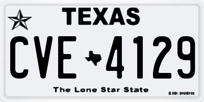 TX license plate CVE4129