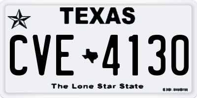 TX license plate CVE4130