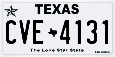 TX license plate CVE4131