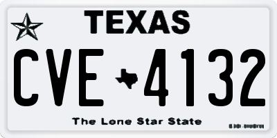 TX license plate CVE4132