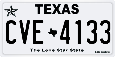 TX license plate CVE4133