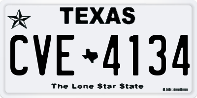 TX license plate CVE4134
