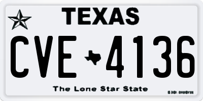 TX license plate CVE4136