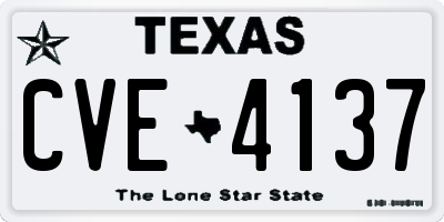 TX license plate CVE4137