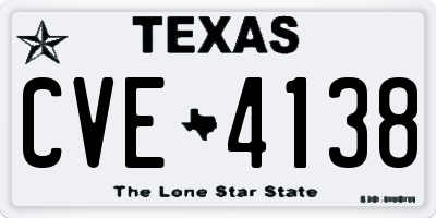TX license plate CVE4138