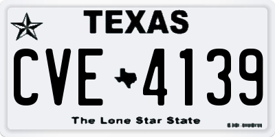 TX license plate CVE4139