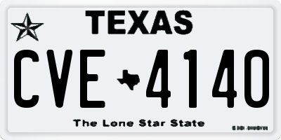 TX license plate CVE4140