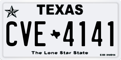 TX license plate CVE4141