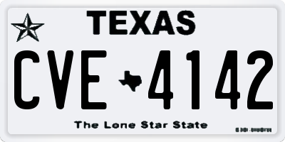 TX license plate CVE4142
