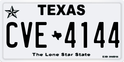 TX license plate CVE4144