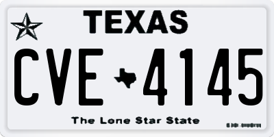 TX license plate CVE4145
