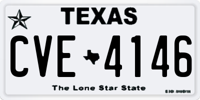 TX license plate CVE4146