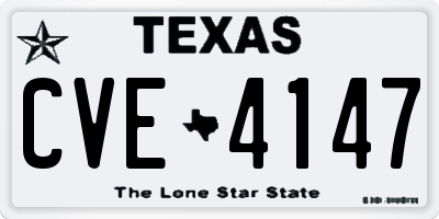 TX license plate CVE4147