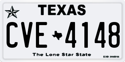 TX license plate CVE4148
