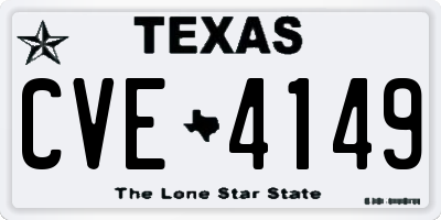 TX license plate CVE4149