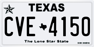 TX license plate CVE4150