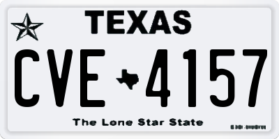 TX license plate CVE4157