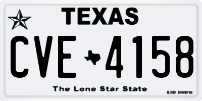 TX license plate CVE4158