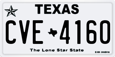 TX license plate CVE4160