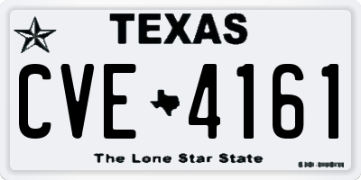 TX license plate CVE4161