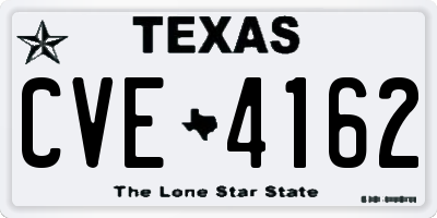 TX license plate CVE4162