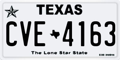 TX license plate CVE4163