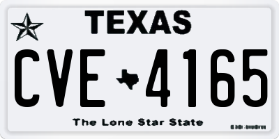TX license plate CVE4165