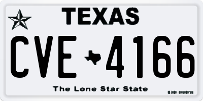 TX license plate CVE4166