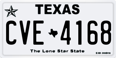 TX license plate CVE4168