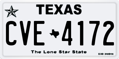 TX license plate CVE4172