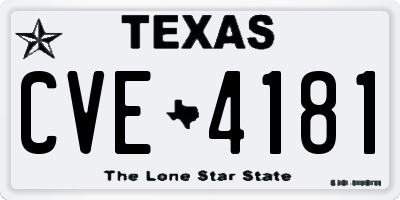 TX license plate CVE4181