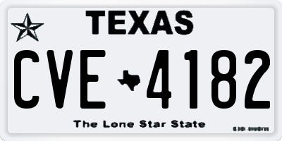 TX license plate CVE4182