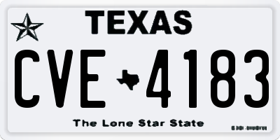 TX license plate CVE4183