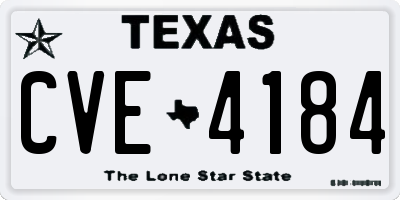 TX license plate CVE4184