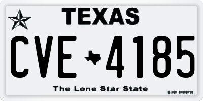 TX license plate CVE4185