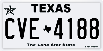 TX license plate CVE4188