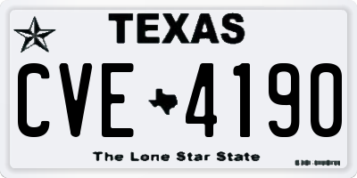 TX license plate CVE4190