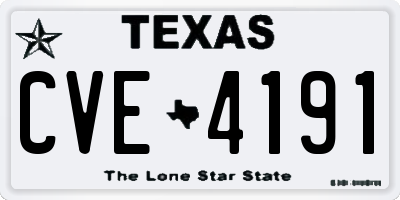 TX license plate CVE4191