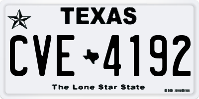 TX license plate CVE4192
