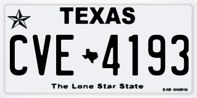 TX license plate CVE4193