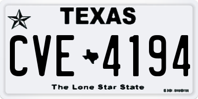 TX license plate CVE4194