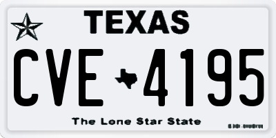 TX license plate CVE4195