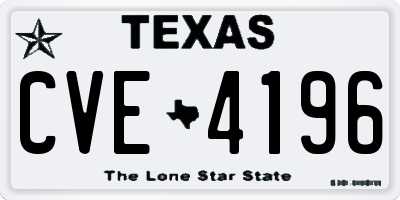 TX license plate CVE4196