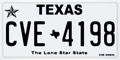 TX license plate CVE4198