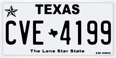TX license plate CVE4199