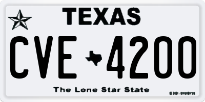 TX license plate CVE4200