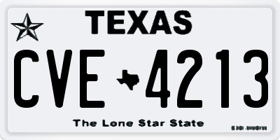 TX license plate CVE4213